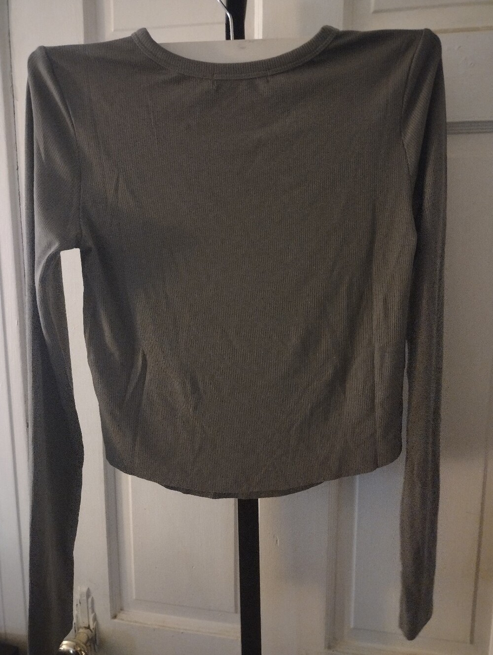 NWOT Blakely Long-Sleeve Ribbed Crewneck Top - Olive Green XS